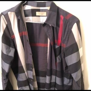 Burberry Button Up Plaid Shirt